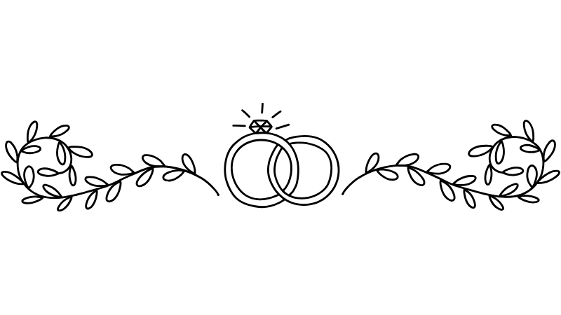 a drawing of wedding rings